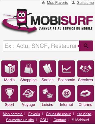 Mobisurf Catégorie de Recherche web mobile smartphone